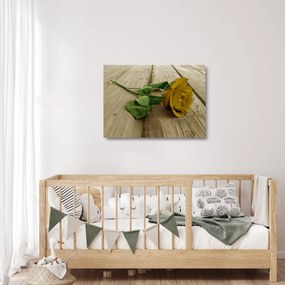 Üveg kép - Vintage sárga rózsák (70x50 cm)