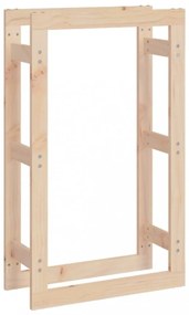 tömör fenyőfa tűzifatartó állvány 60x25x100 cm