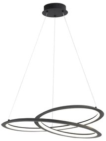 LED Csillár zsinóron TANGO LED/44W/230V 4000K átm. 60 cm fekete