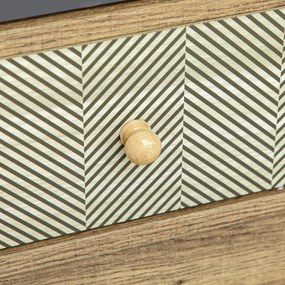 HOMCOM Tároló Szekrény 4 Fiókkal és 1 Szekrénnyel - Hajlított Lábak - Bohemian Stílus - 79 x 39 x 86 cm Barna | Aosom