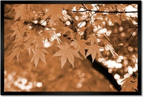 Poszter keretben 60x40 Szépia Őszi levelek