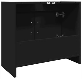 fekete szerelt fa mosdószekrény 63 x 29 x 55 cm