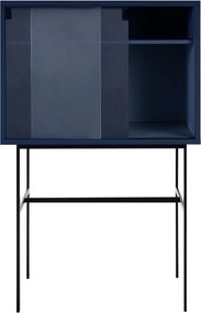 Sötétkék tálalószekrény tolóajtóval 70x109x40 cm Lekko – noo.ma