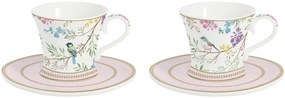 Birds Melody porcelán 2db-os kávéscsésze és csészealj 80ml díszdobozban