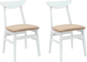 vidaXL Étkező Székek 2 pcs Fehér 42 x 47.5 x 81 cm Tömör Gumi Fa