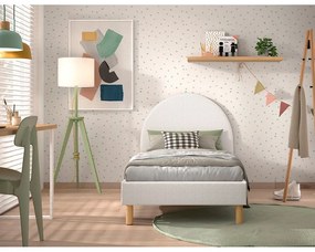 Fehér kárpitozott egyszemélyes ágy ágyráccsal 90x200 cm MOON – Vipack