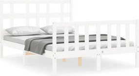 vidaXL fehér tömör fenyőfa ágy matrac nélkül 140 x 200 cm