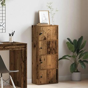 antik fa színű szerelt fa könyvespolc 40x24x102 cm