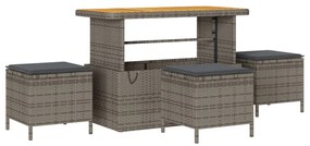 8 darabos kerti kanapészett párnákkal szürke poli rattan akáccal, 2 személyes kerti kanapé párnákkal szürke poli rattan, 3 darabos kerti étkező szett párnákkal szürke poli rattan akáccal