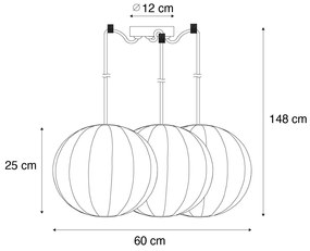 Design lógólámpa fehér selyemmel 30 cm 3-lámpás - Plu