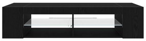 TV Szekrény LED Fénnyel Fekete Tölgy 135x39x30cm Összeszerelve