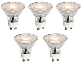 5 darabos GU10 50 mm-es átlátszó LED izzó készlet 4,9W 450 lm 3000K
