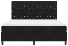 Boxspring Ágy Mattal Fekete Szuper King Bársony