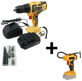 ASIST Akkus fúrógép 20V 2,0Ah tokban, automata kompresszorral 10Bar