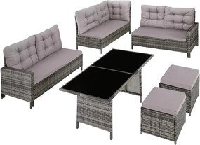 Avenberg BARLETTA Nagy luxus kerti rattan szett - szürke/világosszürke