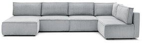 Világosszürke kordbársony sarokkanapé ("U" alakú-variálható) Nihad modular – Bobochic Paris