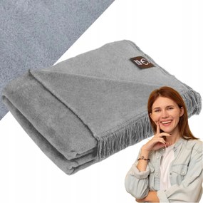 Pamut akril takaró 150x200 cikk-cakk szürke pléd ágytakaró