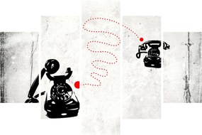 Kép - Telefon rajza Banksy stílusában (150x105 cm)