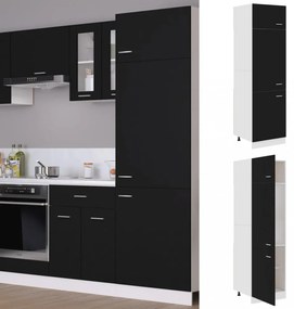 Fekete forgácslap szekrény hűtőhöz 60 x 57 x 207 cm