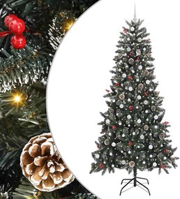 vidaXL Mű karácsonyfa 300 LED-del Zöld 240 cm PVC és Műanyag és Acél