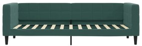 sötétzöld kihúzható bársony heverő fiókkal 80 x 200 cm