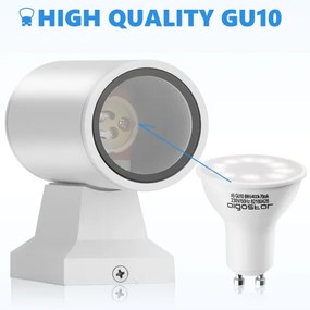 Aigostar - Kültéri fali lámpa 2xGU10/230V fehér IP65 kerek