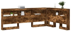 Tároló fejtámla polcokkal Füstölt tölgy 120 cm Faanyag