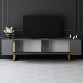 TV szekrény Yildiz - Anthracite, Gold