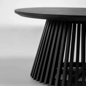 Irune fekete teakfa dohányzóasztal, ⌀ 80 cm - Kave Home