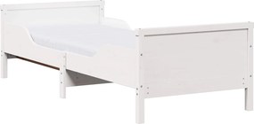 vidaXL Ágykeret matracmal fejtámlával Fehér 80 x 200 cm Tömör fenyőfa