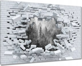 Vászonkép 90x60 Tájkép Szürke Hegyek Köd