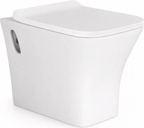 OSLO || fali, mélyöblítéses WC csésze slim wc ülőkével, kerámia, fehér