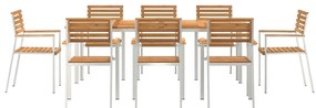 9 Részes Kerti Étkező Szett Tömör Fa Tíke