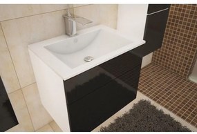 AKCIÓ Fehér szekrény mosdó alá MASON BL13, fekete magasfényű HG II. osztály