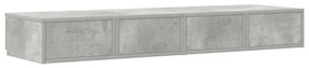 Ágy Fiókok Beton Szürke 120x36.5x16.5 cm Műanyag Fa
