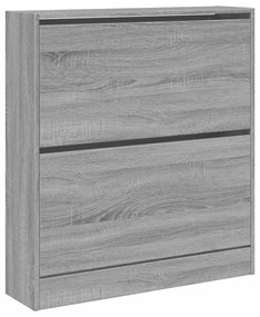 szürke sonoma színű szerelt fa cipőszekrény 80 x 21 x 87,5 cm