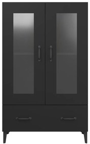 fekete szerelt fa magasszekrény 70 x 31 x 115 cm