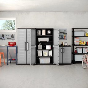 Keter Kétajtós Detroit XL magas műanyag szekrény szürke ajtóval