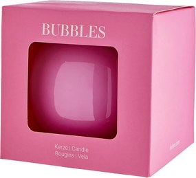 BUBBLES gömb gyertya Ø9 cm, fényes rózsaszín