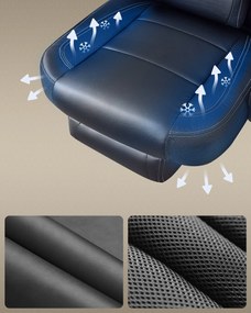 Játékos szék lábtartóval, ergonomikus kialakítással, fekete színben