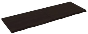 sötétbarna kezelt tömör tölgyfa asztallap 180x60x(2-4) cm