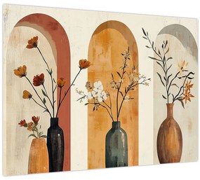 Üveg kép - Vázák boltívekben (70x50 cm)