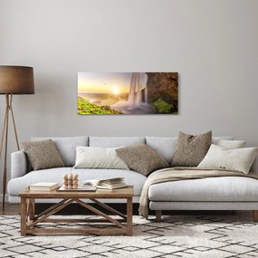 Kép - Seljalandsfoss a barlang mögül (120x50 cm)