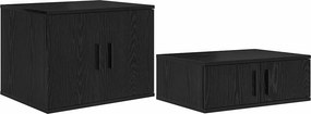 vidaXL Tárolószekrény 2 pcs Fekete tölgy 118 x 41 x 40 cm Faanyag