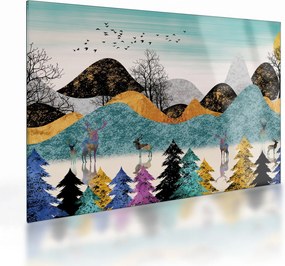 Grafikus kép szarvas (üvegen) (70x50 cm)