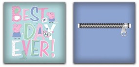 Peppa malac Best Day párna, díszpárna levehető huzattal 35x35 cm Velúr