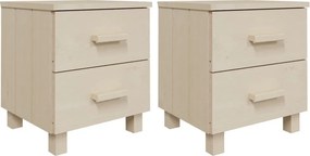 vidaXL HAMAR 2 db mézbarna tömör fa éjjeliszekrény 40 x 35 x 44,5 cm