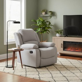 Pihentető fekvőszék, világos szürke szövet, ASKOY NEW