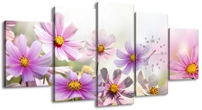 Gario Órás falikép Gyengéd virágok - 5 részes Méret: 150 x 70 cm