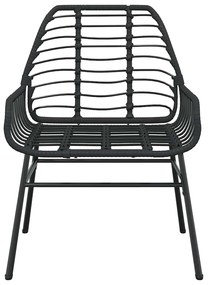 7 részes fekete polyrattan üveg kerti étkezőgarnitúra